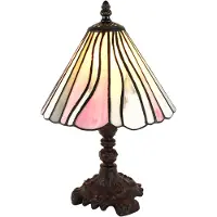 Clayre & Eef Tiffany tafellamp Ø 20x34 cm beige glas kunststof tiffany