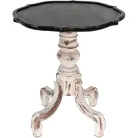 Clayre & Eef Bijzettafel Ø 66x75 cm wit hout rond