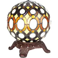 LumiLamp Tiffany tafellamp Ø 20x25 cm glas kunststof rond tiffany
