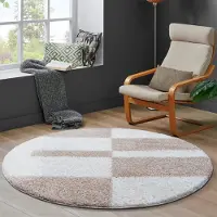 Muratap Milano gala hoogpolig rond vloerkleed modern creme- 200 cm rond