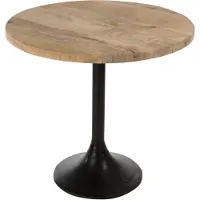 J-Line tafel bar rond hout/metaal /zwart 65x65x60.5cm