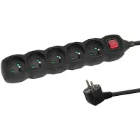 Esperanza ELK215K Power strip 5GN/3M Black