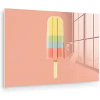 MuchoWow Glasschilderij 120x80 cm - Schilderij acrylglas - Waterijsje - Pasteltinten - Minimalistisch - Foto op glas - Muurdecoratie woonkamer - Wanddecoratie slaapkamer - Schilderijen