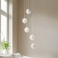 Helam Hanglamp Midway, crème / amber, Woon-/ Eetkamer, metaal, hanglamp