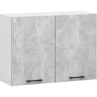 Akord Keukenkast modulaire OLIWIA W80 H580 met 2 Deuren / Hangkast / Bovenkast / Furniture Factory / Wit – Beton Grijs / 80 x 58 x 30 cm