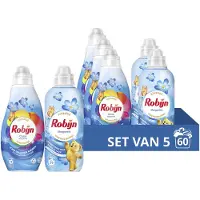 Robijn Perfect Match Wasmiddel en Wasverzachter Pakket - Morgenfris - 5 stuks - (60 Wasbeurten) - Voordeelverpakking