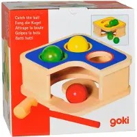 Goki KLOPBANK en KNIKKERBAAN 18x18x8cm, hout