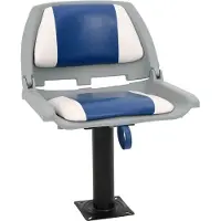 vidaXL 2-delige Bootstoelenset inklapbaar 48x51x41 cm blauw en wit