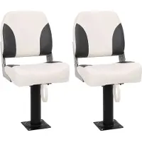 vidaXL Bootstoel 2 set inklapbaar met lage rugleuning
