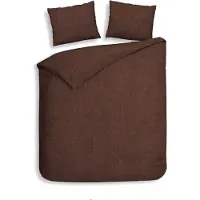 Heckett & Lane Heckettlane Dekbedovertrek Franela - Flanel - Tweepersoons - 200x200-220 cm - Bruin
