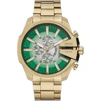 Diesel Analoog horloge 'Mega Chief' goud / groen