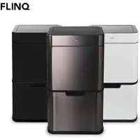 FlinQ Senzaro - 60L Prullenbak Afvalscheiding - Vuilnisbak - Afvalscheidingsprullenbak - Afvalemmer - Bewegingssensor - Zwart