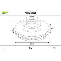 Valeo 186882 Remschijf
