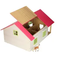Kids Globe Paardenstal met 2 boxen en berging 1:24 voor Schleich paarden