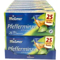 Meßmer kruidenthee pepermunt fris en kruidig, 25 theezakjes - doos 12 x 56 g