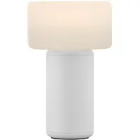 HELL Tiny-B LED tafellamp, wit, hoogte 13 cm, IP54, USB Tiny-B, dimbaar, wit / opaal, Kunststof, Jong wonen