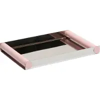 Design Letters Ray tray disco dienblad 20,5x30 cm Creole pink-roestvrij staal