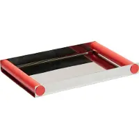 Design Letters Ray tray disco dienblad 20,5x30 cm Red coral-roestvrij staal