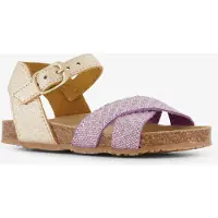 Groot leren meisjes bio slippers paars goud maat 22