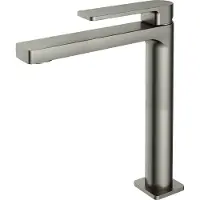 Hotbath Gal GL003H Verhoogde Wastafelmengkraan Zonder Waste - Geborsteld Nikkel - Zonder Waste - Messing - Kranen, Wastafelkranen, Opbouw