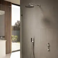 Hotbath Cobber IBS7009 Inbouw Doucheset - Staafhanddouche - 30cm Hoofddouche - Wandarm - Wandhouder - Verouderd Messing - Messing - Kranen, - Kranen, Douchekranen, Douchesets, Inbouw douchesets