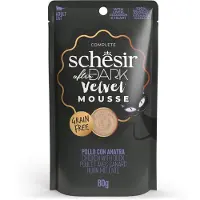 Schesir 12x80g After Dark Fluwelen Mousse kip met eend natvoer voor katten