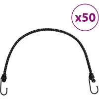 vidaXL Spanelastieken met reflecterende strips en haken 50 st 59 cm