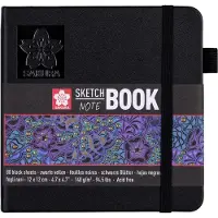 Sakura Schetsboek sakura 12x12 140g zwart | 5 stuks