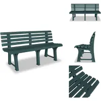 vidaXL Tuinbank - Tuinbanken - Terrasbank - Terrasbanken - Tuinbank 145,5 cm kunststof groen