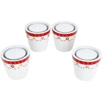 MamboCat Set van 4 Christmas Dream theelichthouders hoogte 5,1cm gemaakt van porselein