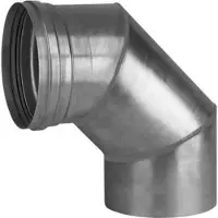 Burgerhout enkelwandig rookgashulpstuk 2 aansluiting FIX, aluminium, wand 1.5mm, bocht