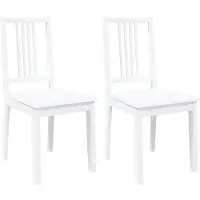 vidaXL Eetkamerstoelen 2 st massief hout rubber wit