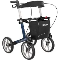 Mobilex lichtgewicht rollator Panda Comfort - Opvouwbaar - Met Zachte Comfort Banden - Rugsteun - stokbak - Donker Blauw