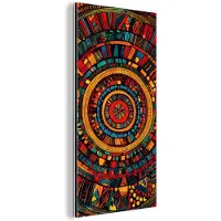 MuchoWow Aluminium schilderij 40x80 cm - Wanddecoratie metaal - Mandala - Cirkels - Patronen - Metalen muurdecoratie woonkamer - Decoratie industrieel - Foto op dibond - Industriële accessoires slaapkamer