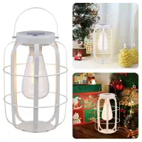 Cheqo Solar Lantaarn - Witte Sfeerverlichting - 22cm Decoratieve Buitenlamp - Tuinverlichting - Solar Lantaarns voor Buiten - Tuinverlichting op Zonne Energie - Tuin Lamp Lantaarn Hangend