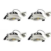 Ks Verlichting 4x inbouwspot - Liv plafondspot - dimbaar - wit - kantelbaar