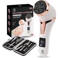 Beeperfect Elektrische Eeltverwijderaar met Stofzuigsysteem - Voetvijl - Eeltvijl - IPX7 Waterdicht - Inclusief 6 Eeltschijven - Gratis pedicure set