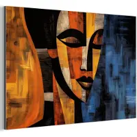 MuchoWow Aluminium schilderij 120x80 cm - Wanddecoratie metaal - Abstract - Portret - Kleurvakken - Metalen muurdecoratie woonkamer - Decoratie industrieel - Foto op dibond - Industriële accessoires slaapkamer