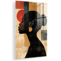 MuchoWow Glasschilderij 40x60 cm - Schilderij acrylglas - Zijaanzicht - Vrouw - Vormen - Foto op glas - Muurdecoratie woonkamer - Wanddecoratie slaapkamer - Schilderijen