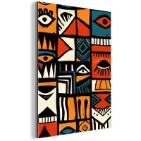 MuchoWow Aluminium schilderij 120x160 cm - Wanddecoratie metaal - Abstract - Gezichten - Mozaïek - Metalen muurdecoratie woonkamer - Decoratie industrieel - Foto op dibond - Industriële accessoires slaapkamer