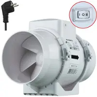 Vents TT buisventilator 100 mm - Met 2-standen schakelaar en stekker - 187 m³/h