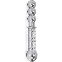 Kiotos - Zware Metalen Dildo Met Ribbels 19 x 3,5 cm - aan beide Kanten te gebruiken