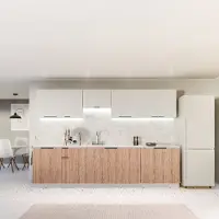 Blumfeldt Keukenkast met werkblad - Robuust 30 mm MDF-werkblad, Melaminegecoat, Naadloze vaatwasser-integratie, Duurzaam, Wit-eiken finish