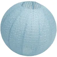 Chaks Lampion - luxueus - bolvormig - licht blauw - 40 x 37.5 cm - papier - gedecoreerd - feestartikelen/versiering