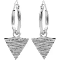 Karma Symbols oorbel triangle wood Zilver-M2027