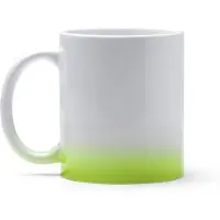 Roly 10 stuks multi color sublimatiemok 350ml buitenzijde wit, gekleurde rand onderkant Wit - Groen / Merk Stamina model Nevex