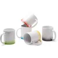 Roly 5 stuks multi color sublimatiemok 350ml buitenzijde wit, gekleurde rand onderkant / Merk Stamina model Nevex