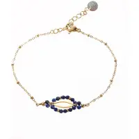 Go Dutch Label Armband ovaal goud Blauw B1767-3