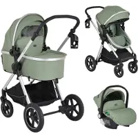 Moni Alina Dark Green 3-in-1 Combi Kinderwagen met i-Size Autostoel
