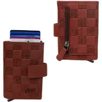 Bear design Lederen Creditcardhouder / Pasjeshouder / Portemonnee Elsie block/rood